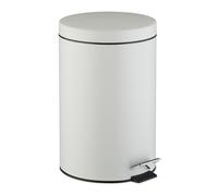 Relaxdays Cubo de basura cocina redondo de 20 L blanco,negro