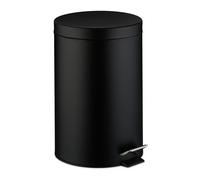Relaxdays Cubo de basura cocina redondo de 20 L negro