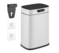 Relaxdays Cubo de Basura Colgante, 5 litros, para Montaje en Pared Papelera Interior, Basurero Cocina, Baño, Blanco