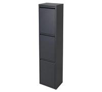 Relaxdays, cubo de basura con 3 compartimentos, capacidad de 3 x 18 litros, con tapa abatible, cubetas interiores extraíbles, fabricado en metal, para colocar en el suelo o para fijar a la pared, colo