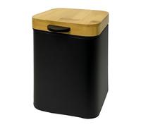 Relaxdays Cubo de cosméticos, pared, 3 litros marrón claro,negro