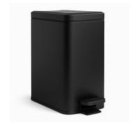 Relaxdays Cubo de Basura de 10 L con Pedal, Cierre Suave, Interior, 36×16×30 cm, Negro Mate