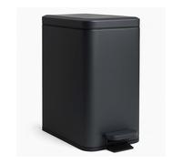 Relaxdays Cubo de Basura de 10L, Cierre Suave, Pedal, Interior, 36x16x30cm, Gris Oscuro Mate