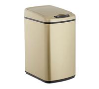 Relaxdays Cubo de basura de 12L con sensor oro,negro