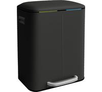 Relaxdays, cubo de basura de 2 compartimentos, color y plateado