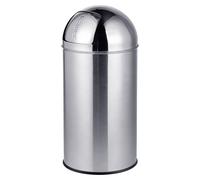 Relaxdays, cubo de basura de 35 litros, con tapa abatible, acero inoxidable, cubo interior extraíble, ideal para cocina o baño, color plateado