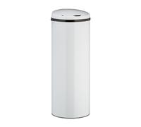 Relaxdays Cubo de basura de 50L con sensor blanco,negro