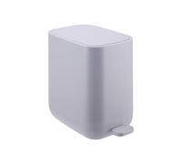 Relaxdays Cubo de Basura de 7 l con Cierre Suave, Pedal, cubeta extraíble, plástico Mate y diseño Estrecho, Gris Oscuro