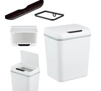 Relaxdays Cubo de basura de baño con sensor blanco,negro,gris