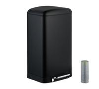Relaxdays Cubo de basura de cocina 30 L con bolsas negro,plata