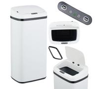Relaxdays Cubo de basura de cocina con sensor blanco,negro