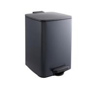 Relaxdays Cubo de basura de cocina 12 L, cierre amortiguado, interior extraíble, negro/plata