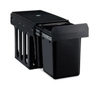 Relaxdays Cubo de basura doble en negro negro