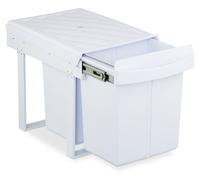 Relaxdays Cubo basura blanco de cocina integrado blanco