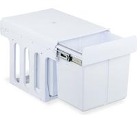 Relaxdays Cubo basura blanco de cocina integrado blanco