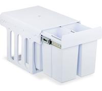Relaxdays Cubo basura blanco de cocina integrado blanco