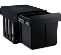 Relaxdays, cubo de basura empotrable de 3 compartimentos, extraíble, para debajo del fregadero, con capacidad de 15 litros y 2 compartimentos de 8 litros, dimensiones 35,1 x 34,3 x 48 cm, color