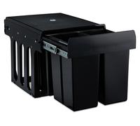 Relaxdays, cubo de basura empotrable de 4 compartimentos, cubo de basura extensible para debajo del fregadero, 4 x 8 litros, 35,1 x 34,3 x 48 cm, color