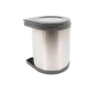 Relaxdays Cubo de basura empotrable giratorio 14 l negro,plata