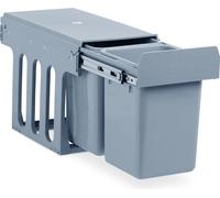 Relaxdays, cubo de basura empotrable para cocina, sistema de extracción, doble, 8 litros cada uno, sistema de gestión de residuos para mueble bajo, plástico, dimensiones (alto x ancho x profundidad): 