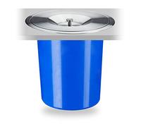 Relaxdays Cubo de Basura Encimera, 5 L, Residuos Orgánicos, Tapa de Acero Inoxidable, Papelera Empotrada, 23x24 cm, Azul, 23 x 24 cm