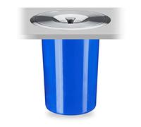 Relaxdays Cubo de basura para la encimera de 8 L azul,plata