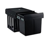 Relaxdays Cubo de basura negro doble 15 L negro