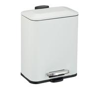 Relaxdays Cubo de basura para baño 5 l con tapa blanco