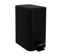 Relaxdays Cubo de baño – 5 l – cierre suave, diseño mate, extraíble – Negro/Plata