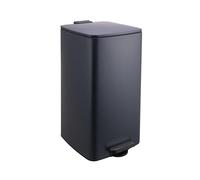 Relaxdays Cubo de Basura para Cocina 30 L, Cierre Suave, Interior extraíble, Mate, Pedal Cuadrado, Gris Oscuro 53x29x34