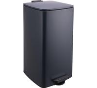 Relaxdays Cubo de Basura para Cocina 30 L, Cierre Suave, Interior extraíble, Mate, Pedal Cuadrado, Gris Oscuro 53x29x34