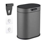 Relaxdays Cubo de Basura Pared, 5 litros, para Colgar o Pegar, Papelera Interior Extraíble, Basurero Cocina, Baño, Gris