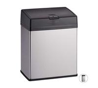 Relaxdays Cubo de basura rectangular, Baño & Cocina, Acero inoxidable, 3 L