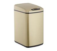 Relaxdays Cubo de basura de 12L con sensor oro,negro