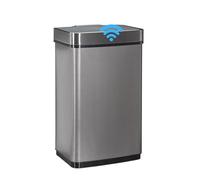 Relaxdays Cubo de Basura, Sensor de Movimiento, A Pilas, 60 L, Acero Inoxidable, Gris
