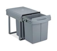Relaxdays Cubo de basura triple 1x 20L y 2x 10L gris