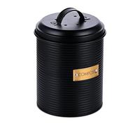 Relaxdays Cubo de compostaje 2,5 l con filtro, acero oro/negro