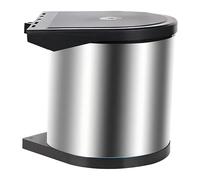 Relaxdays Cubo empotrable de 12 l con Tapa abatible, HBT 30,5x27x30cm, Acero Inoxidable para Mueble bajo Fregadero