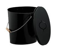 Relaxdays Cubo para cenizas con tapa 12 L marrón claro,negro,plata