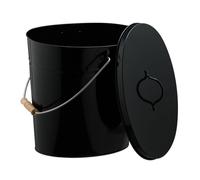 Relaxdays Cubo para cenizas con tapa 12 L marrón claro,negro,plata