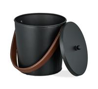 Relaxdays Cubo para cenizas con tapa 4,5 L marrón,negro