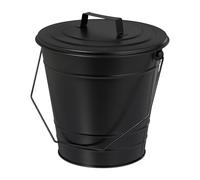 Relaxdays Cubo para cenizas con tapa 7 L negro