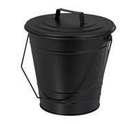 Relaxdays Cubo para cenizas con tapa 7 L negro