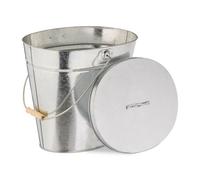 Relaxdays Cubo para cenizas con tapa galvanizado marrón claro,plata