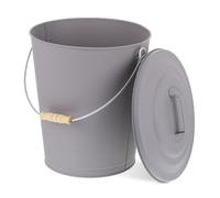Relaxdays Cubo para cenizas con tapa marrón claro,gris