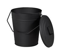 Relaxdays Cubo para cenizas con tapa negro