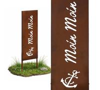 Relaxdays decoración óxido Moin Moin, estaca de jardín Resistente, rústica, Hierro marrón, 115 x 28 x 1.5 cm