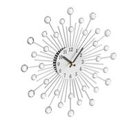 Relaxdays diámetro Reloj de Pared, Cocina, Salón, Oficina, Analógico, Moderno, Diseño Diamante, a Pila, Ø 33 cm, Plateado, 33 x 4,5 cm