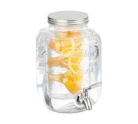 Relaxdays Dispensador de bebidas de 4 L negro,plata,transparente