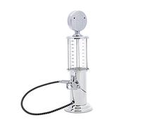 Relaxdays Dispensador Bebidas Diseño Bomba Gasolina Americana, 48x14 cm, Carcasa Metal Cromado, Envase Plástico, Plata